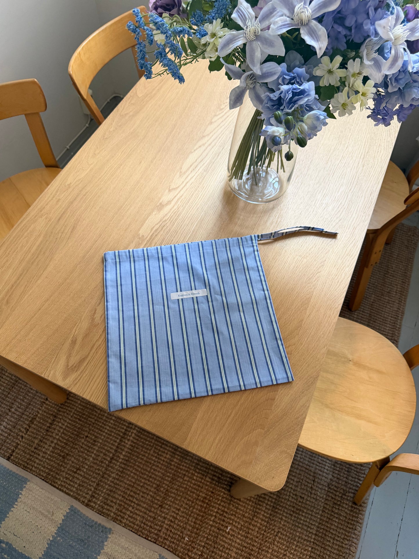 Project Bag - Striped Blue
