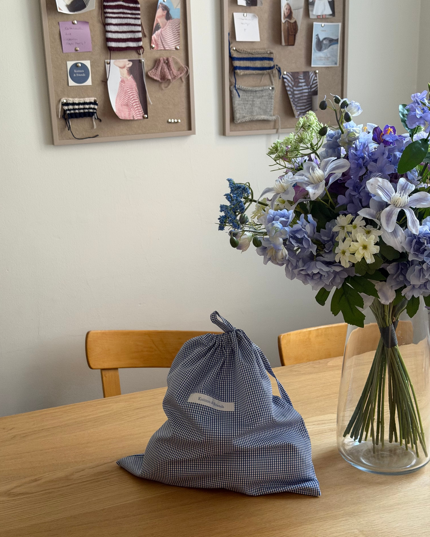 Project Bag - Blue Gingham