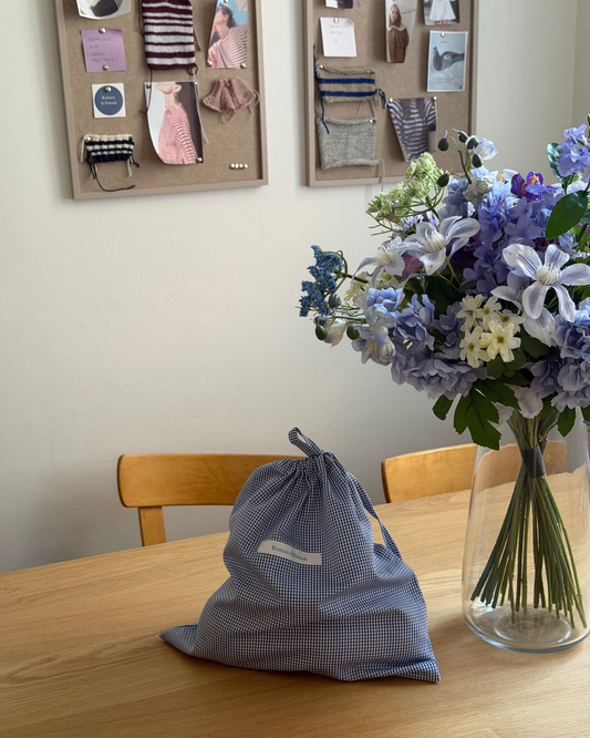 Project Bag - Blue Gingham