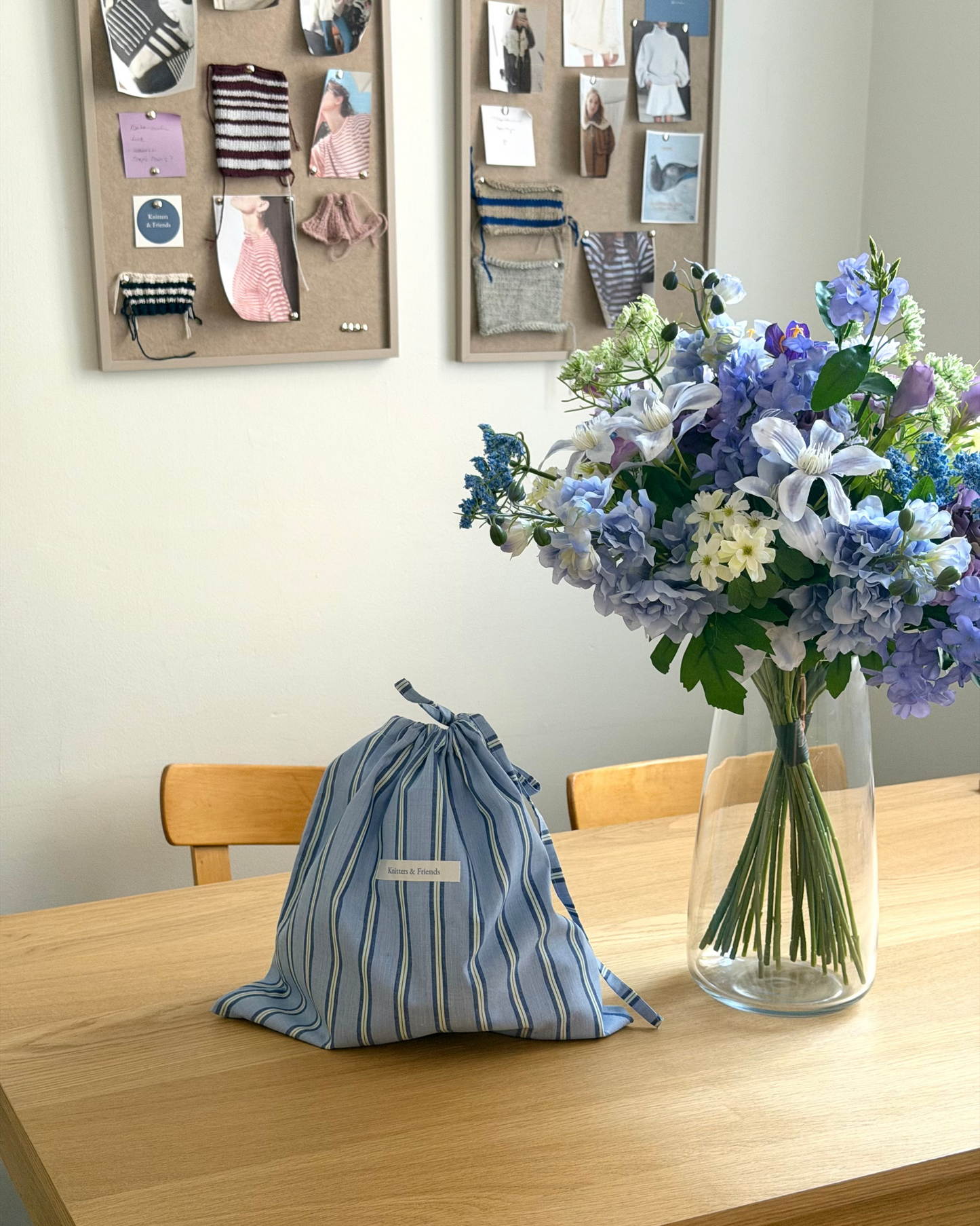 Project Bag - Striped Blue