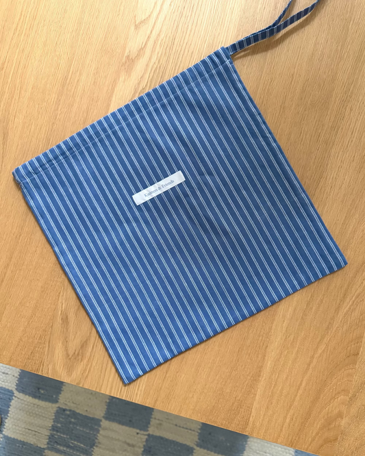 Project Bag - Striped Dark Blue