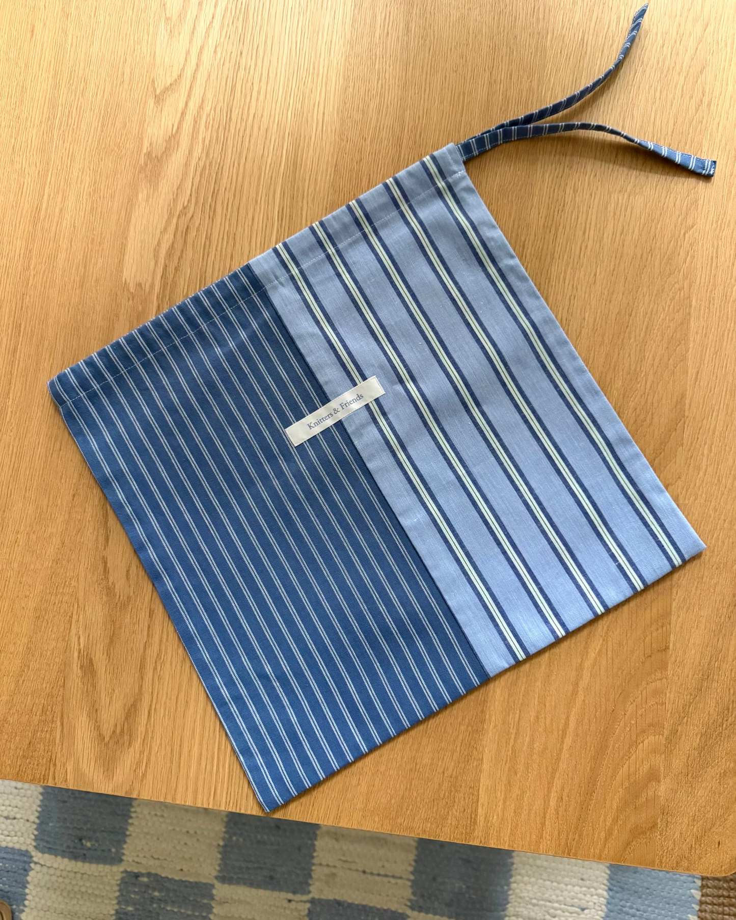 Project Bag - Blue and Striped