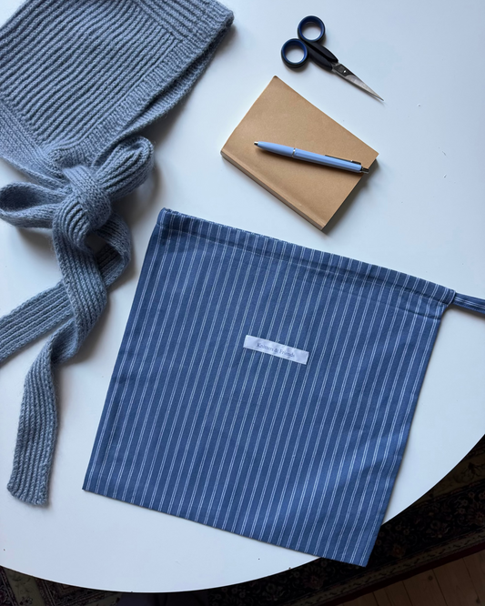Project Bag - Striped Dark Blue