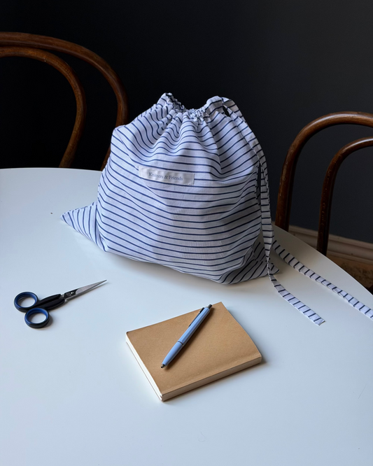 Project Bag - White and Blue